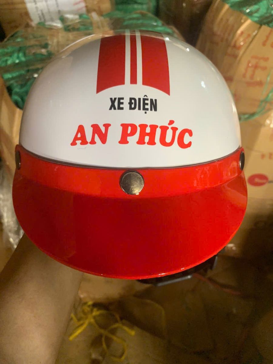 Nón bảo hiểm quà tặng in logo Xe Điện An Phúc