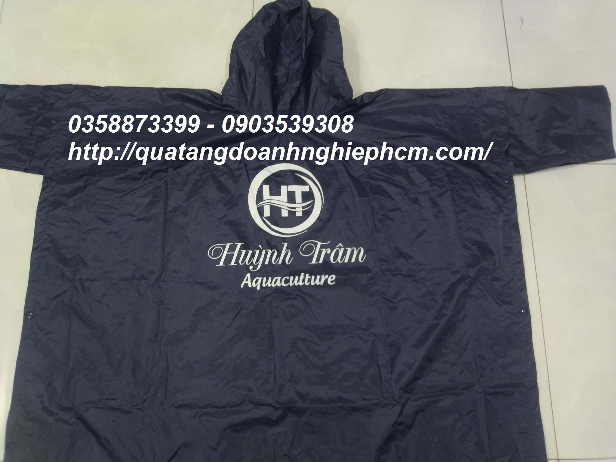 áo mưa in logo theo yêu cầu huỳnh trâm aquaculture