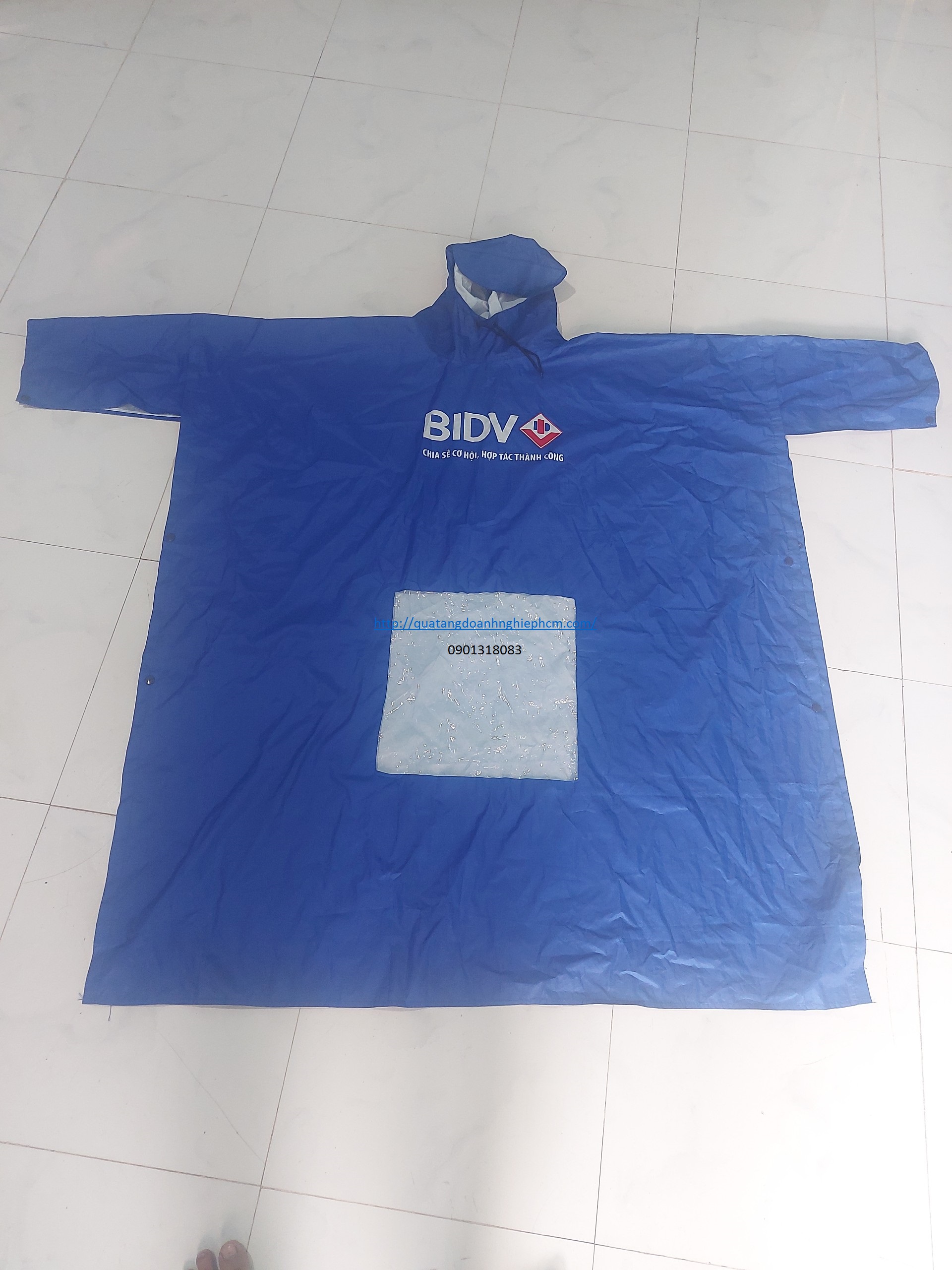 áo mưa quà tặng in logo thương hiệu bidv 2023