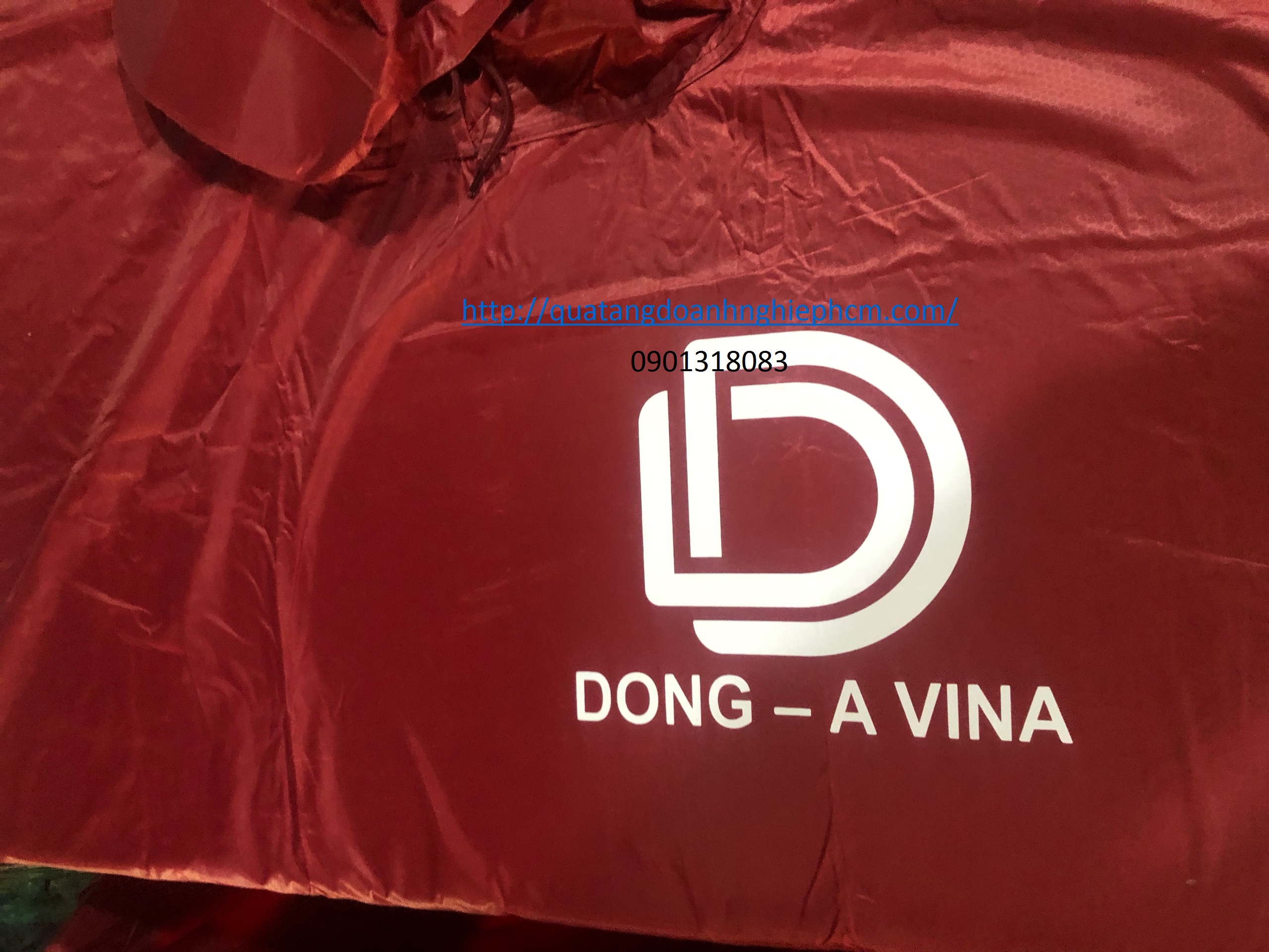 áo mưa quảng cáo in logo áo mưa quà tặng logo công doàn công ty donga vina