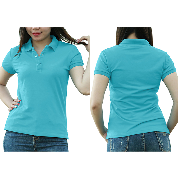 áo thun đồng phục công ty áo thun màu xanh form nữ