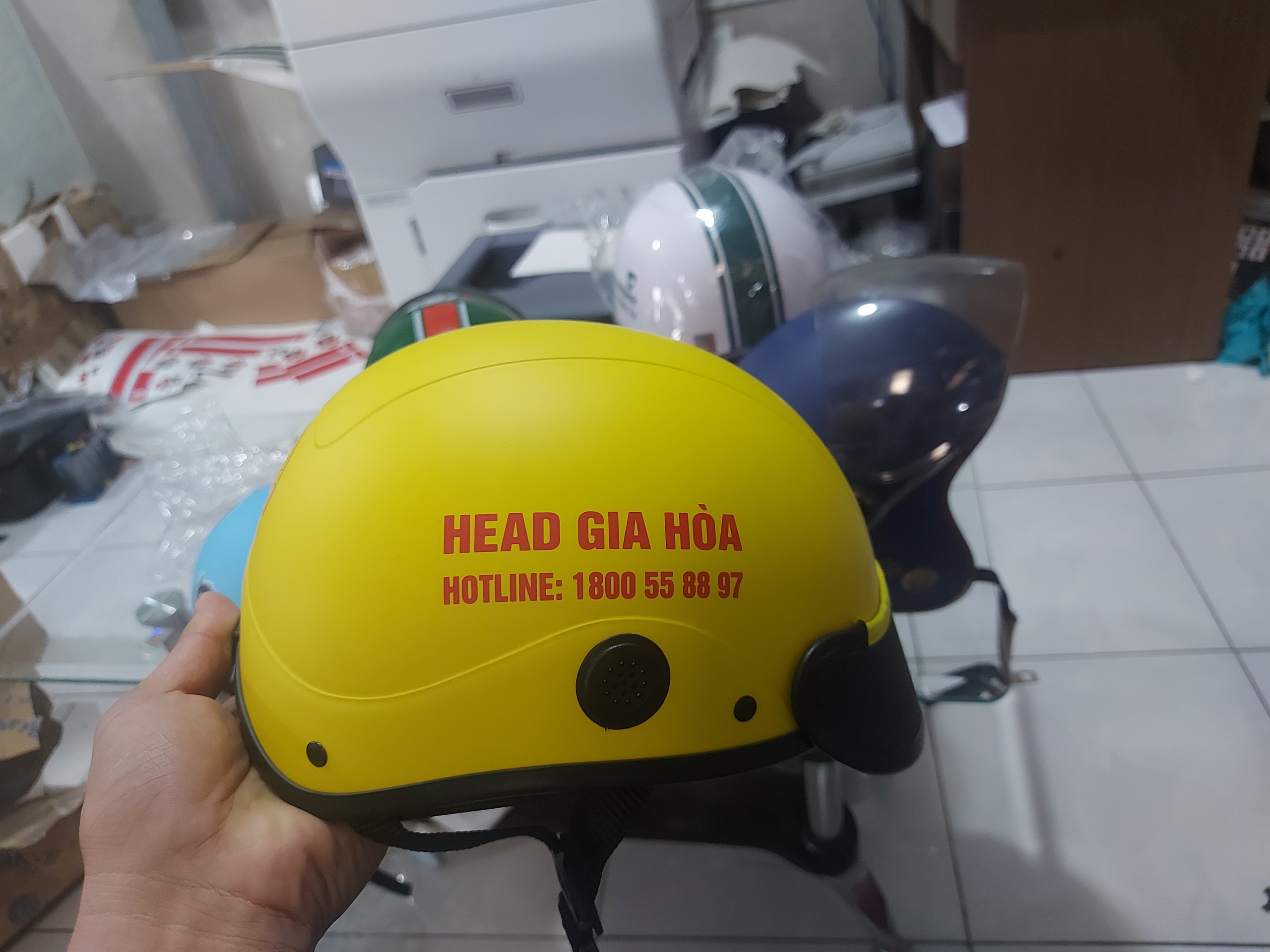 sản xuất nón bảo hiểm in logo công ty head gia hòa