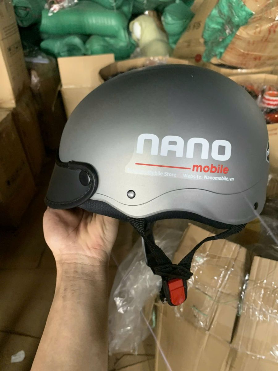 sản xuất nón bảo hiểm in logo nano mobile